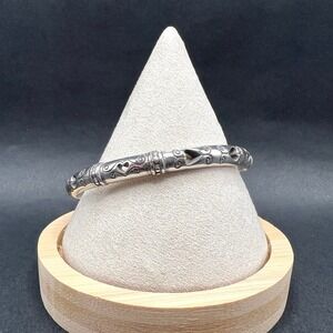 Brighton Shot Through The Heart Bangle Bracelet Silver Plated Cutout